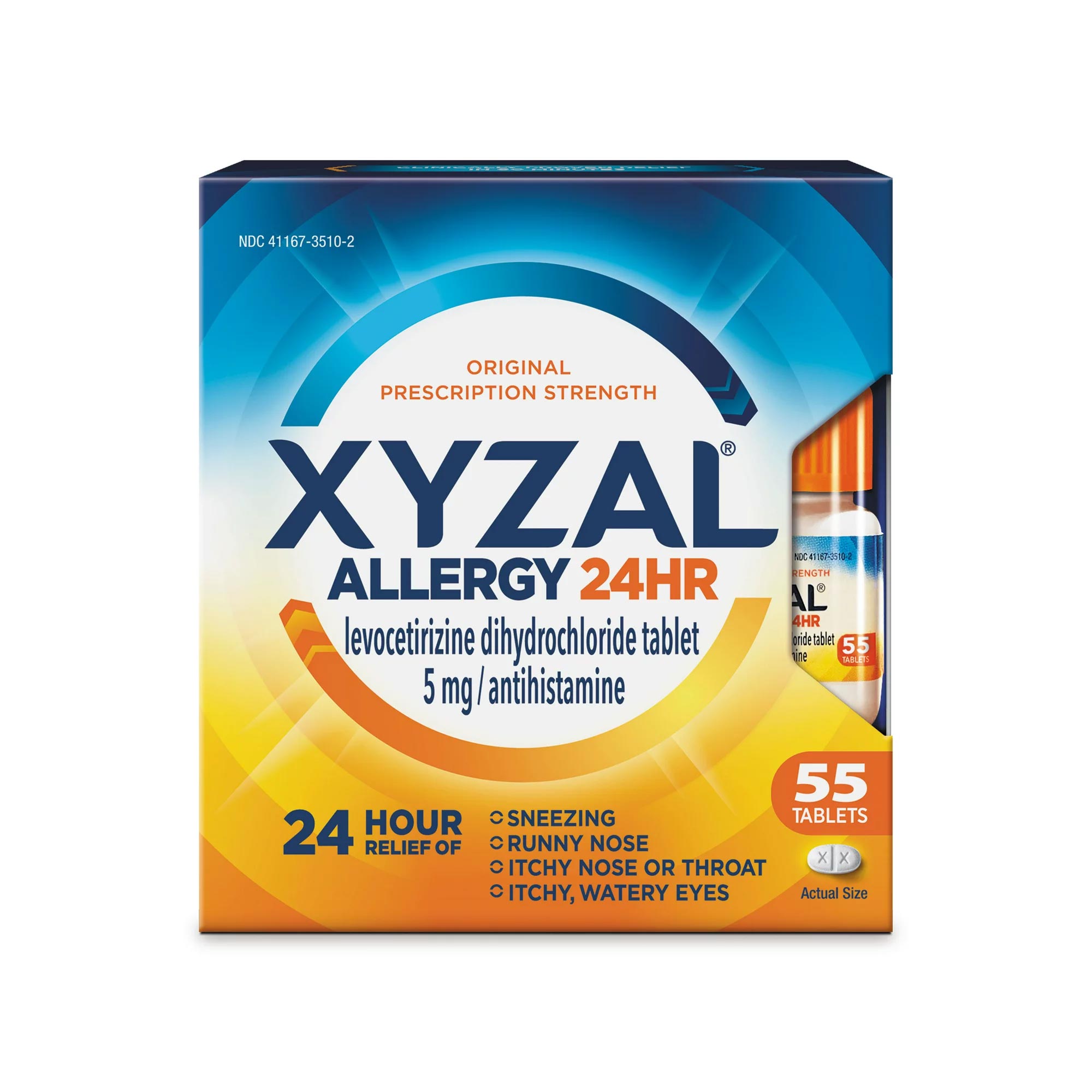 Xyzal Allergy Tablets 24-Hour Allergy Relief, Original Prescription Strength, 55 Ct – Image 3